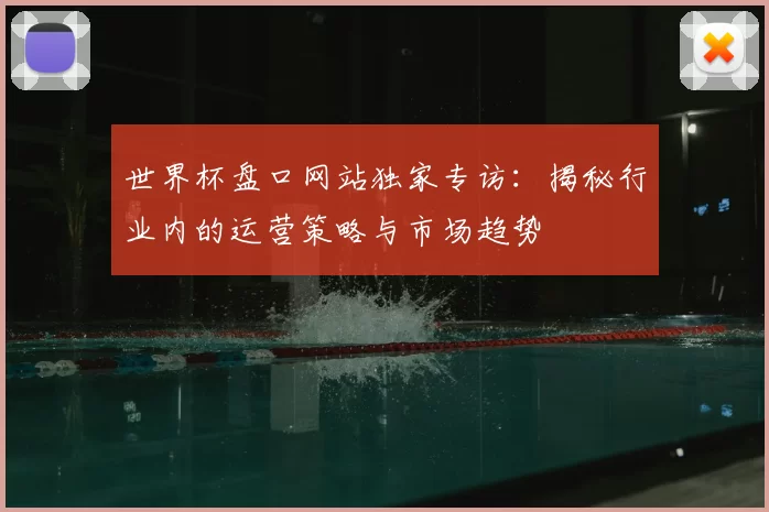 世界杯盘口网站独家专访：揭秘行业内的运营策略与市场趋势