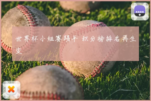 世界杯小组赛踢平 积分榜排名再生变